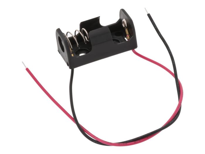 Batterihållare 1x 1/2AA kabelanslutning @ electrokit (1 av 1)