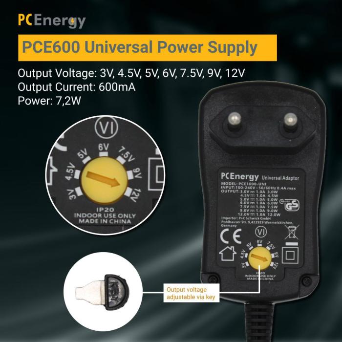 Adjustable power supply 3-12V 7.2W 0.6A @ electrokit (4 of 4)