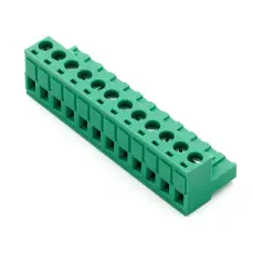 Jackbar skruvplint hona 5.08mm 12-pol 300V 10A @ electrokit