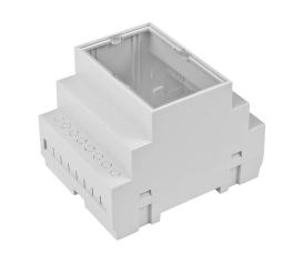 Kapsling f&ouml;r DIN-skena 4 modul med transparent f&ouml;nster @ electrokit