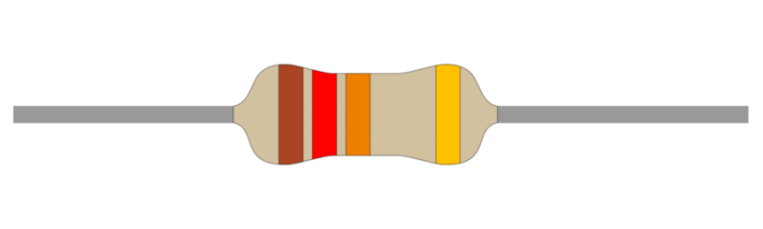 Resistor carbon film 0.25W 12kohm (12k) @ electrokit (1 of 1)