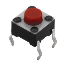 Taktil omkopplare PCB 6x6x5mm röd @ electrokit