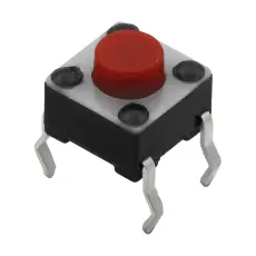 Tactile switch PCB 6x6x5mm red @ electrokit