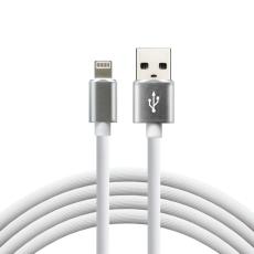 USB-A till Lightning-kabel 1m mjuk silikon vit @ electrokit