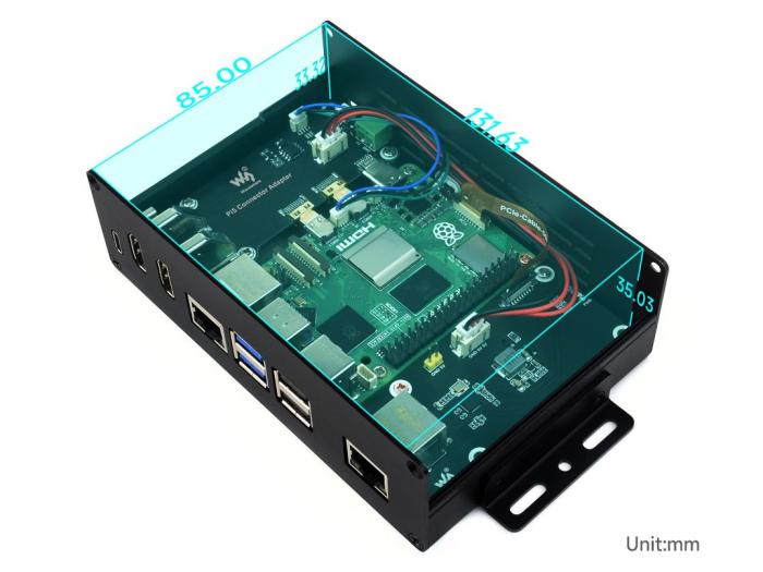 Inbyggnadslåda Raspberry Pi 5 + M.2 SSD @ electrokit (5 av 6)