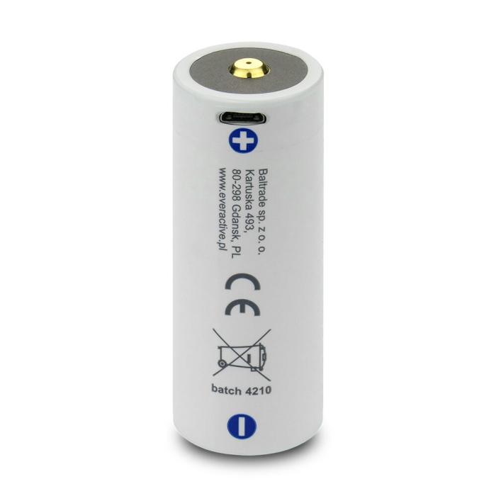 Batteri Li-Ion 26650 3.7V 5200mAh inbyggd USB-laddare @ electrokit (2 av 7)