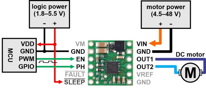 Motor driver 1-ch 4.5-48V 1.9A DRV8256E @ electrokit (6 of 7)