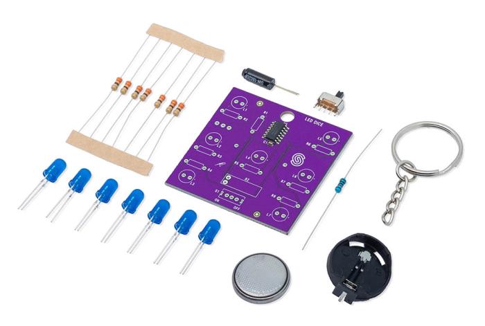 LED-tärning med mikrokontroller - byggsats @ electrokit (2 av 5)