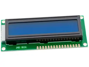 LCD 2x16 tecken vit/bl&aring; parallell 5V @ electrokit