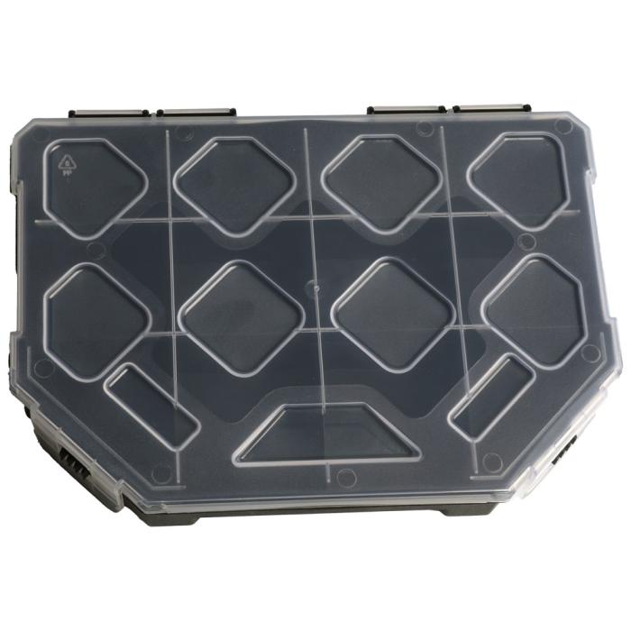 Sortimentlåda 10 fack svart/klar 195x142x40mm @ electrokit (2 av 3)
