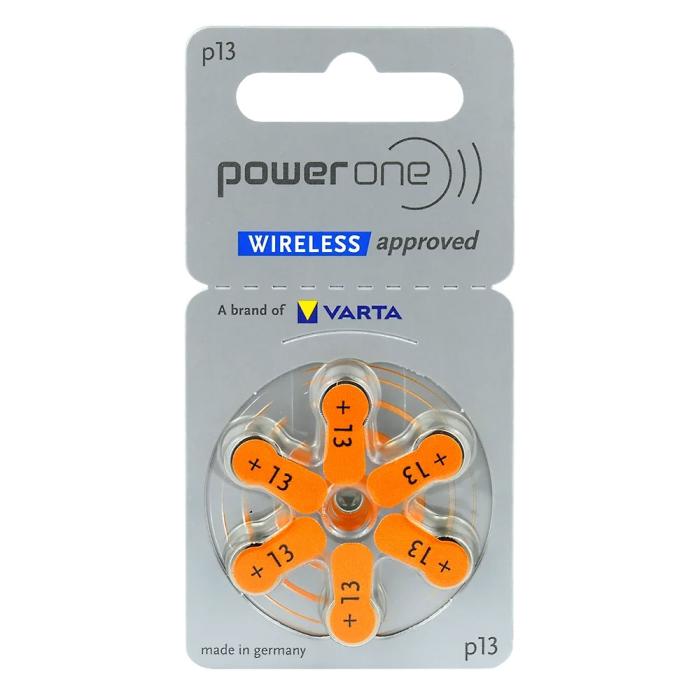 Hörapparatsbatterier 13 Orange Varta Power One 6-pack @ electrokit (1 av 1)