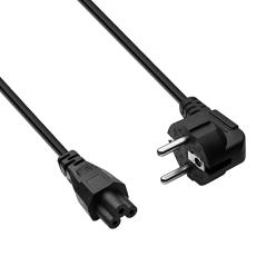 N&auml;tkabel CEE7/7 vinklad till C5 1.5m svart @ electrokit