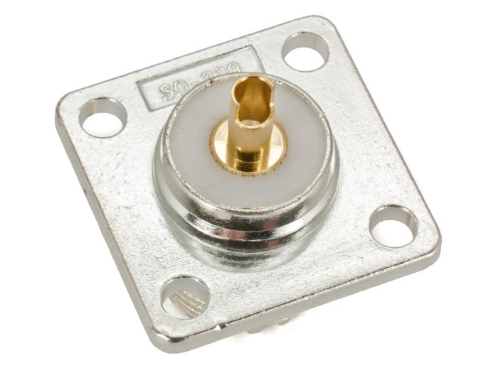 SO239 UHF hona chassie silver @ electrokit (2 av 2)