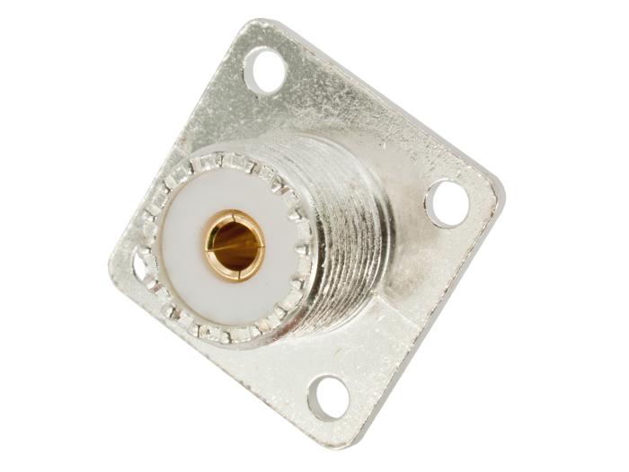 SO239 UHF hona chassie silver @ electrokit (1 av 2)