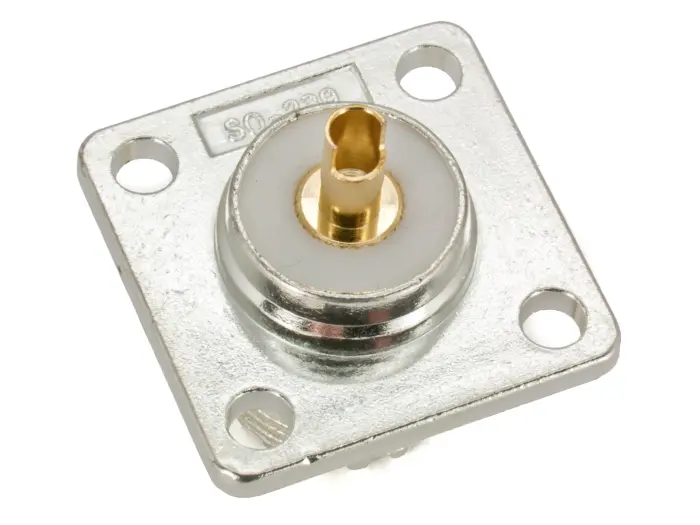SO239 UHF hona chassie silver @ electrokit (2 av 2)