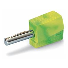Banana plug quick 4mm male 20A yellow/green @ electrokit