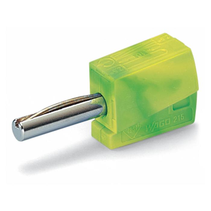 Banana plug quick 4mm male 20A yellow/green @ electrokit (1 of 1)