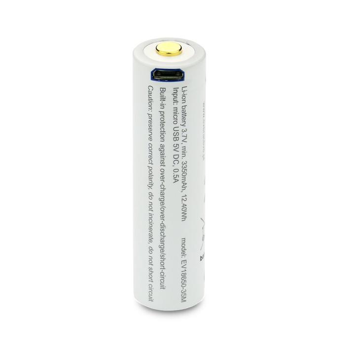 Batteri Li-Ion 18650 3.7V 3500mAh inbyggd USB-laddare @ electrokit (3 av 6)