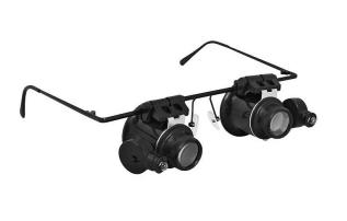 Magnifying glases 20X with LEDs @ electrokit