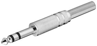 6.3mm hane 3-pol stereo metall @ electrokit