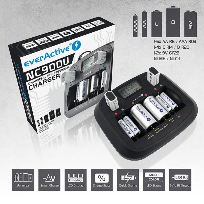 Universal batteriladdare 4x AAA/AA/C/D + 2x 9V NiMH @ electrokit (6 av 6)