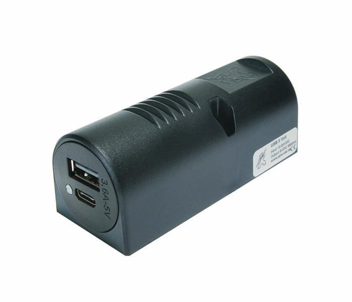 Utanpåliggande ladduttag USB-C och A 3.6A 8-34V @ electrokit (1 av 1)