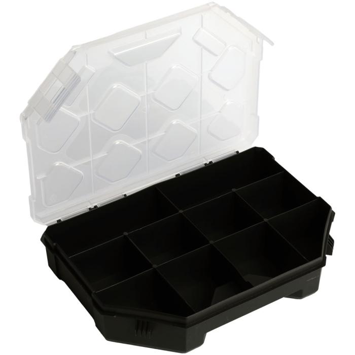 Sortimentlåda 10 fack svart/klar 195x142x40mm @ electrokit (3 av 3)