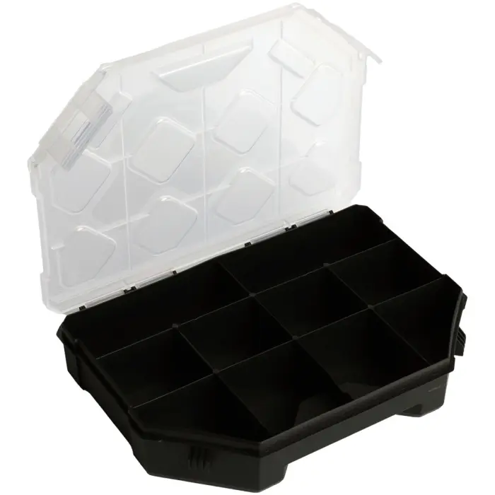 Sortimentlåda 10 fack svart/klar 195x142x40mm @ electrokit (3 av 3)