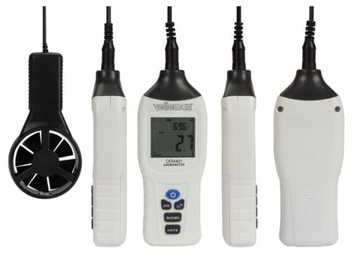 Luftflödesmätare / vinghjulsanemometer 0.3-45 m/s @ electrokit (3 av 3)