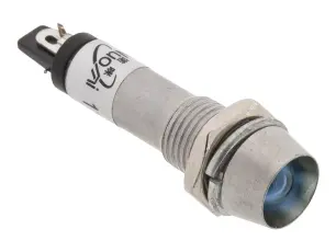 Panelindikator 12VDC &oslash;8mm bl&aring; @ electrokit