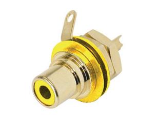 RCA female REAN gold chassis yellow @ electrokit
