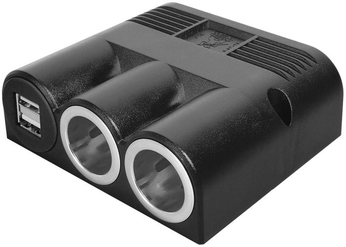 Uttagslist för bil - 2x + 2x USB @ electrokit (1 av 1)