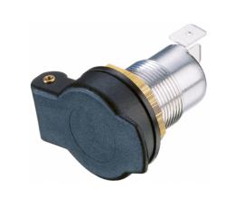 12V inf&auml;llt DIN-uttag metall sn&auml;pplock 21mm @ electrokit