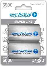 NiMH D batterier laddbart 1.2V 5500mAh 2-pack @ electrokit