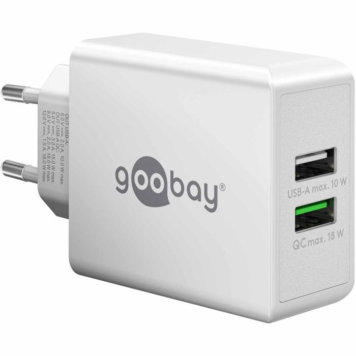 USB fast charger QC 3.0 28W white @ electrokit (1 of 4)