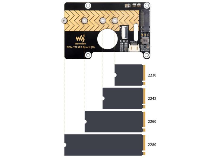 PCIe till M.2 HAT för Raspberry Pi 5 @ electrokit (6 av 10)