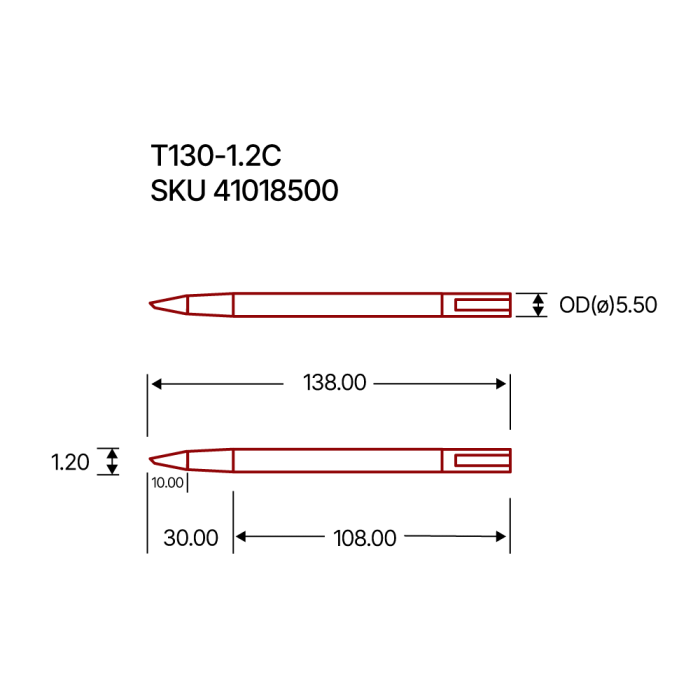 Solder tip T130-1.2C @ electrokit (2 of 2)