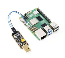 USB-A to UART (TTL) module 3.3/5V 6-pin + Raspberry Pi 5 @ electrokit