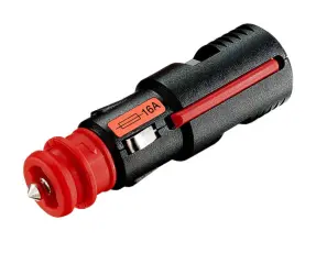12V kontakt cigg/DIN 16A säkring - skruvavlastning @ electrokit