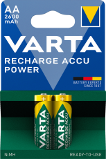 NiMH AA batteri laddbart 1.2V 2600mAh Varta 2-pack @ electrokit