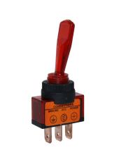 Vippströmställare lång arm, med röd lampa on-off 12V @ electrokit