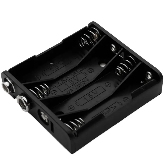 Batterihållare 4x AAA kontakt (6F22) @ electrokit (1 av 1)
