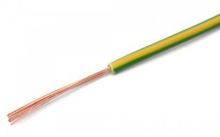 Hookup wire RK0.5 H05V-K yellow/green 300/500V @ electrokit