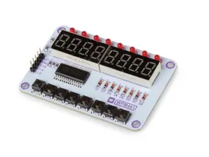 Knapp- och LED-displaymodul 8-bit med serie-interface @ electrokit