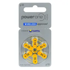 Hörapparatsbatterier 10 Gul Varta Power One 6-pack @ electrokit