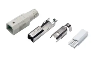 USB-B hane kontakt lödning @ electrokit