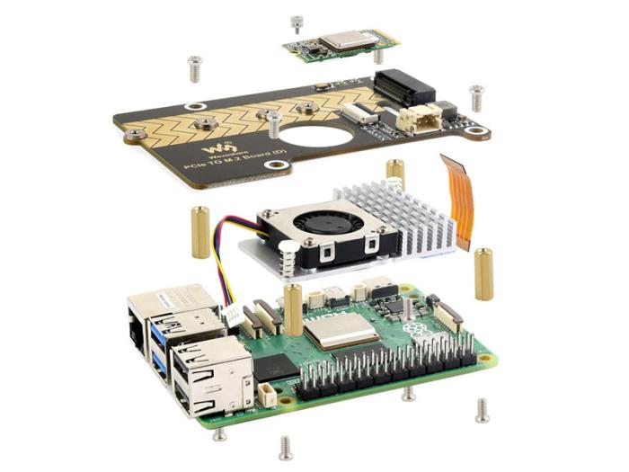 PCIe till M.2 HAT för Raspberry Pi 5 @ electrokit (8 av 10)