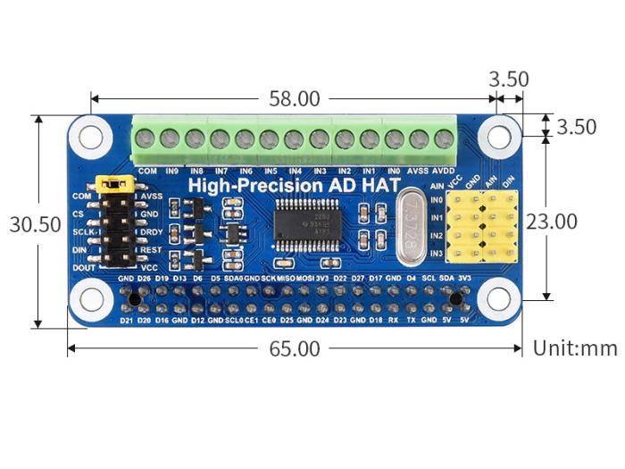 32-bit 10x ADC HAT for Raspberry Pi @ electrokit (9 of 9)