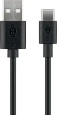 USB-C kabel till USB-A 2.0 15W 0.1m @ electrokit