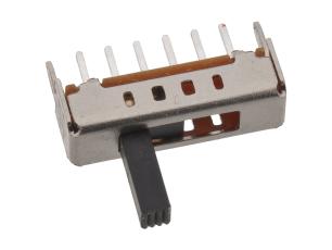 Skjutomkopplare 1-pol on-on-on-on PCB @ electrokit